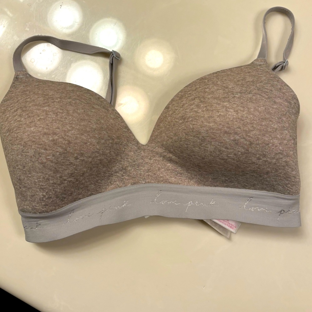 Victoria’s Secret PINK 36D wireless light gray bra